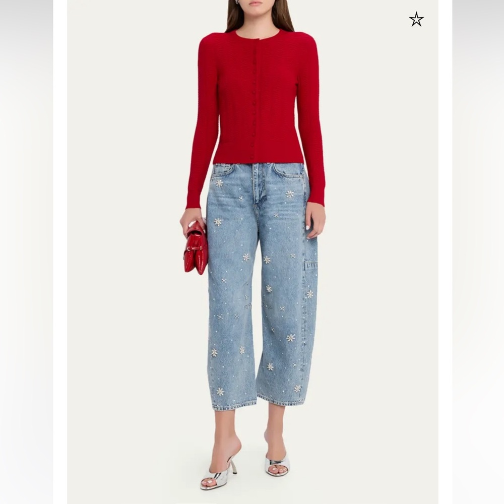 Rag & Bone Women's Charlie Embellished High-Rise Ankle Barrel Jeans - Bond Jewel - Picture 2 of 16